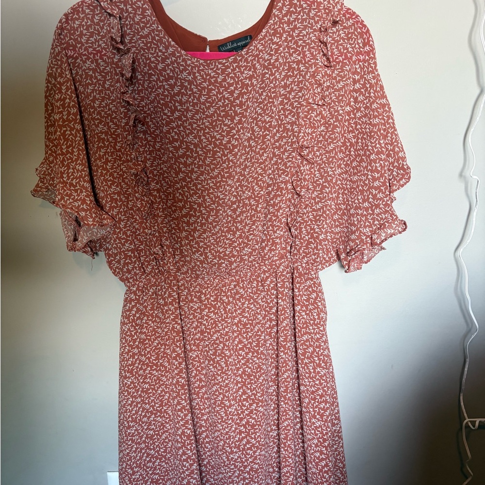 Elegant Women's Red Patterned Dress